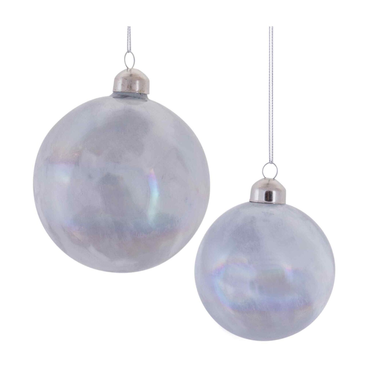 Melrose 12ct Cream Iridescent Glass Christmas Ball Ornaments 4 (101mm)